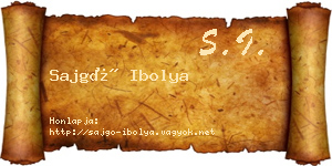 Sajgó Ibolya névjegykártya
